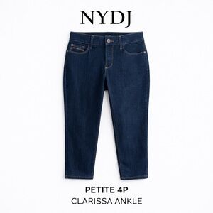 NYDJ Clarissa Ankle Jeans 4P Petite Dark Wash Lift Tuck Made USA Size 4P